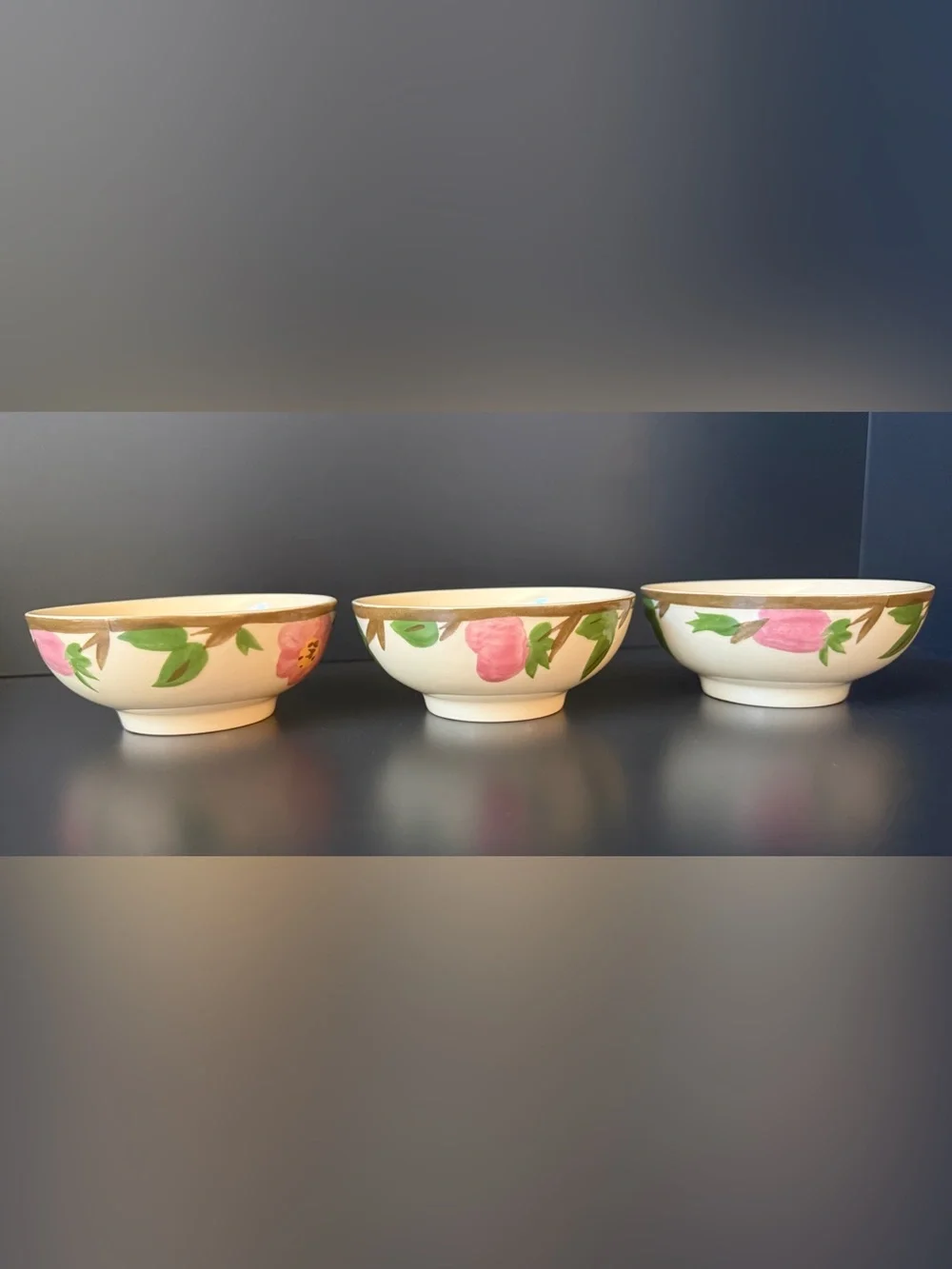 Franciscan Desert Rose Oatmeal Cereal Bowls Set of 3 5.5” Replacement USA